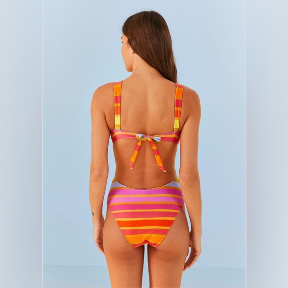 Farm Rio Shiny Stripes One Piece Swimsuit - Picture 6 of 9